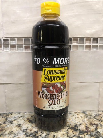 3 BOTTLES Louisiana Supreme Worcestershire Sauce 17 oz Steak Chicken Rice