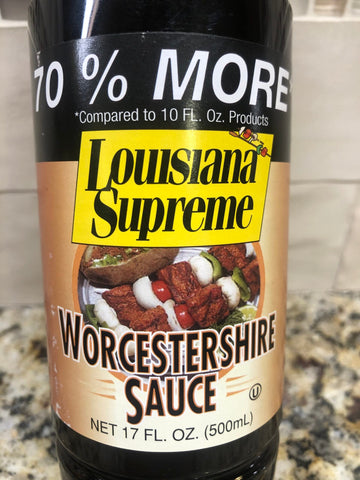 3 BOTTLES Louisiana Supreme Worcestershire Sauce 17 oz Steak Chicken Rice