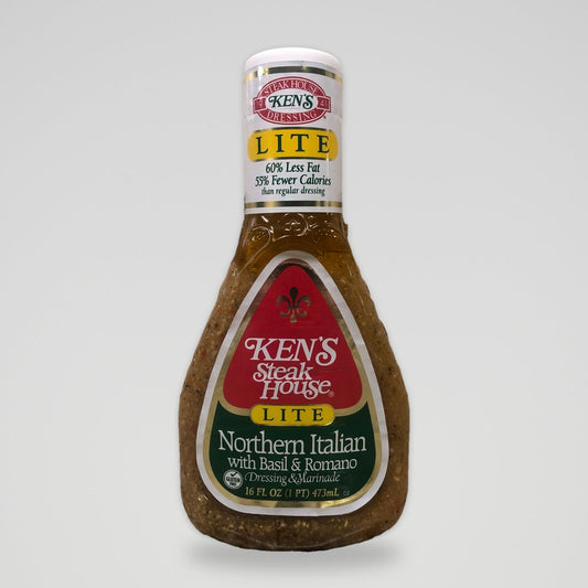 Ken's Steak House Lite Northern Italian w/ Basil & Romano Salad Dressing 16 oz