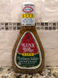 Ken's Steak House Lite Northern Italian w/ Basil & Romano Salad Dressing 16 oz