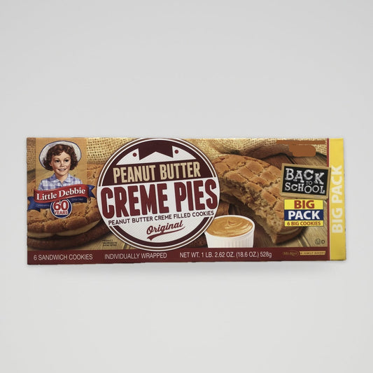 Big Pack Little Debbie Peanut Butter Creme Pies 6 pack Cookies Soft Sandwich