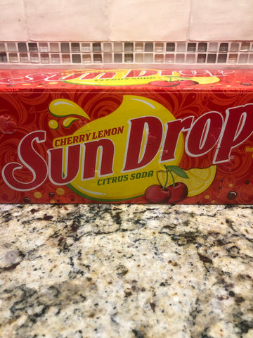 12 pack of Cherry Lemon Sun Drop Cans citrus cola Sundrop Soda