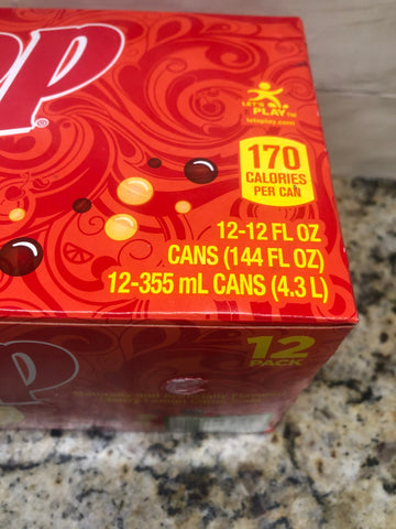 12 pack of Cherry Lemon Sun Drop Cans citrus cola Sundrop Soda
