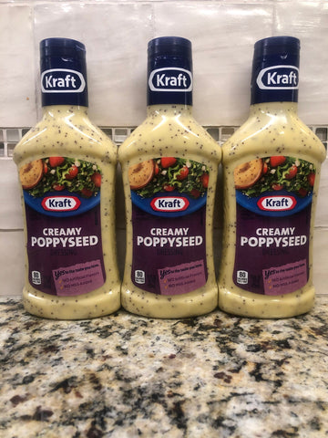 3 BOTTLES Kraft Creamy Poppyseed Salad Dressing 16 oz Sweet Tangy FREE SHIP