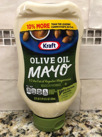 3 Bottles Kraft Reduced Fat Mayo with Olive Oil 22 oz Bottle Mayonnaise Jar