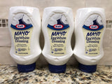 3 Bottles Kraft Egg White Mayo Dressing 22 oz Bottle Mayonnaise Jar