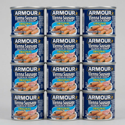 12 Cans of Armour Original Vienna Sausage Meat, 4.6 oz