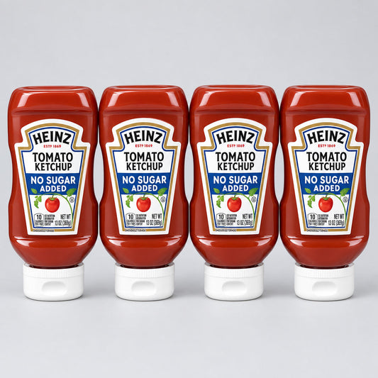 4 Bottles of Heinz No Sugar Added Tomato Ketchup, 13 oz
