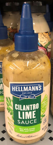 4 BOTTLES Hellmann's Cilantro Lime Sauce 9 oz Dip Pork Fish Taco