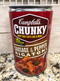 12 Campbell's CHUNKY Sausage & Pepper Rigatoni Soup 18.8 oz Cans