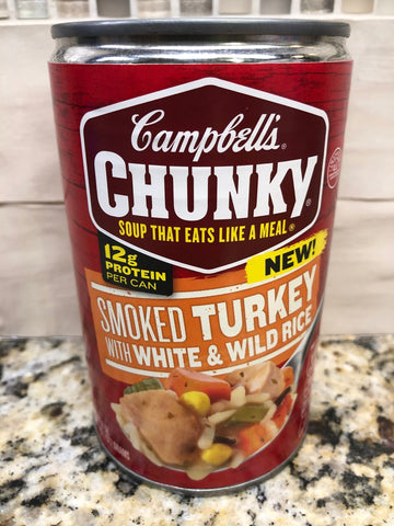 4 Campbell's CHUNKY Smoked Turkey w/ White & Wild Rice Soup 18.6 oz Cans