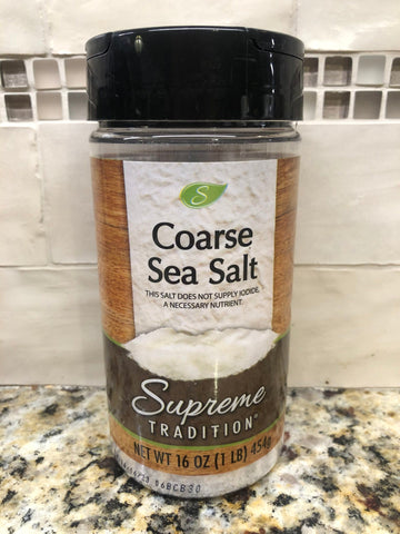 4 Jars Supreme Tradition Coarse Sea Salt 16 oz