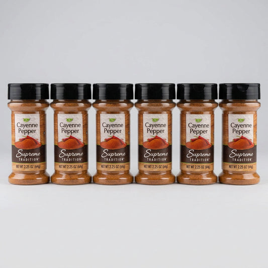 6 Jars Supreme Tradition Cayenne Pepper 2.25 oz