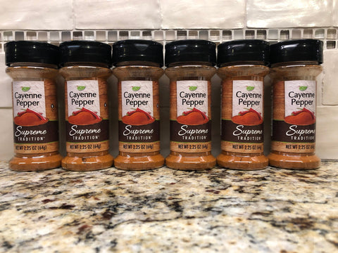 6 JARS Supreme Tradition Cayenne Pepper 2.25 oz Seasoning Rub Meat