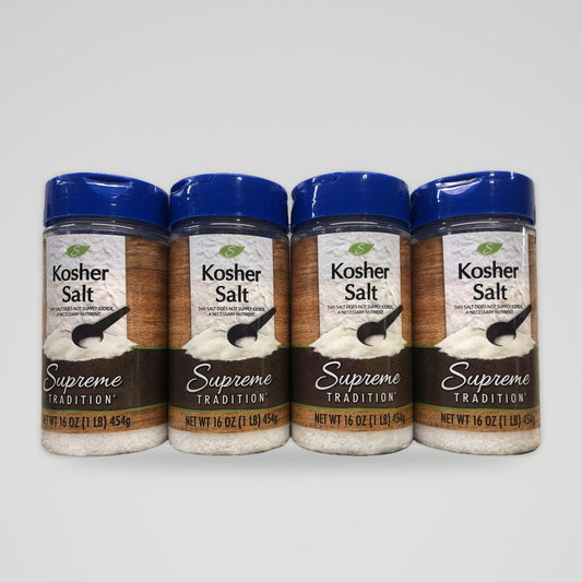 4 Jars Supreme Tradition Coarse Kosher Salt 16 oz