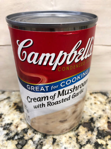 8 CANS Campbell's Condensed Cream of Mushroom with Roasted Garlic Soup 10.5 oz Can