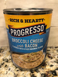 10 Cans of Progresso Rich & Hearty Broccoli Cheese with Bacon Soup, 18 oz