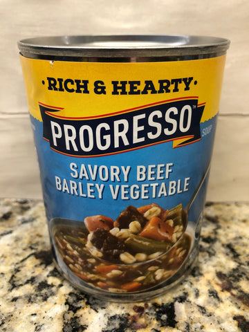 10 CANS Progresso Rich & Hearty Savory Beef Barley Vegetable Soup 18.6 oz Can