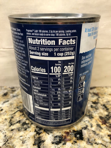 10 Cans of Progresso Light Creamy Potato With Bacon and Cheese Soup, 18.5 oz