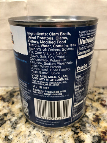 10 Cans of Progresso Light New England Clam Chowder Soup, 18.5 oz