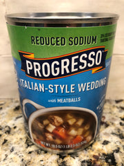 4 CANS Progresso Reduced Sodium Italian Style Wedding Soup 18.5 oz Can Meatballs