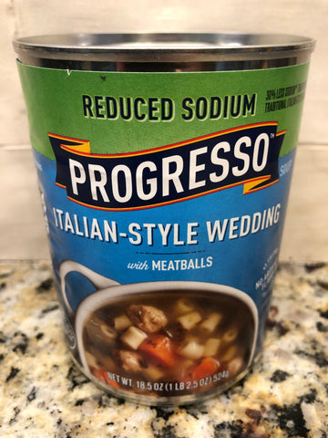 10 CANS Progresso Reduced Sodium Italian Style Wedding Soup 18.5 oz Can Meatballs