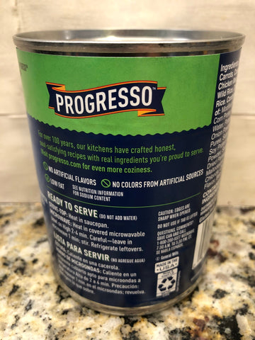 4 CANS Progresso Reduced Sodium Chicken and Wild Rice Soup 18.5 oz Can