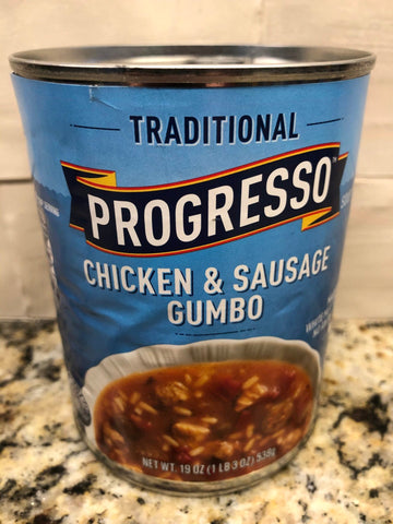 10 Cans of Progresso Traditional Chicken and Sausage Gumbo Soup, 19 oz