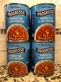 4 CANS Progresso Traditional Manhattan Clam Chowder Soup 19 oz Can