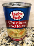 8 CANS American Beauty Chicken & Rice Condensed Soup 10.5 oz Can