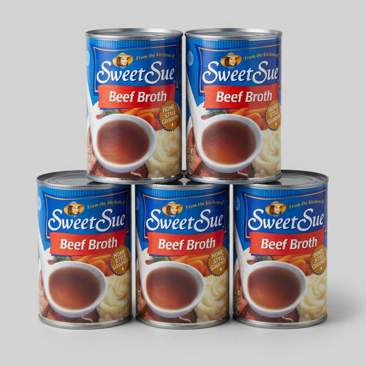 5 Cans of Sweet Sue Home Style Beef Broth, 14.5 oz