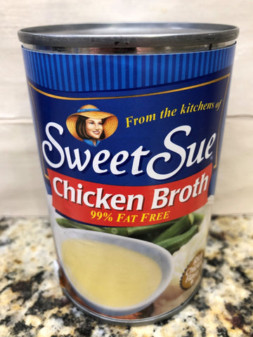 5 CANS Sweet Sue Chicken Broth 14.5 oz Can Soup Dip 99% Fat Free