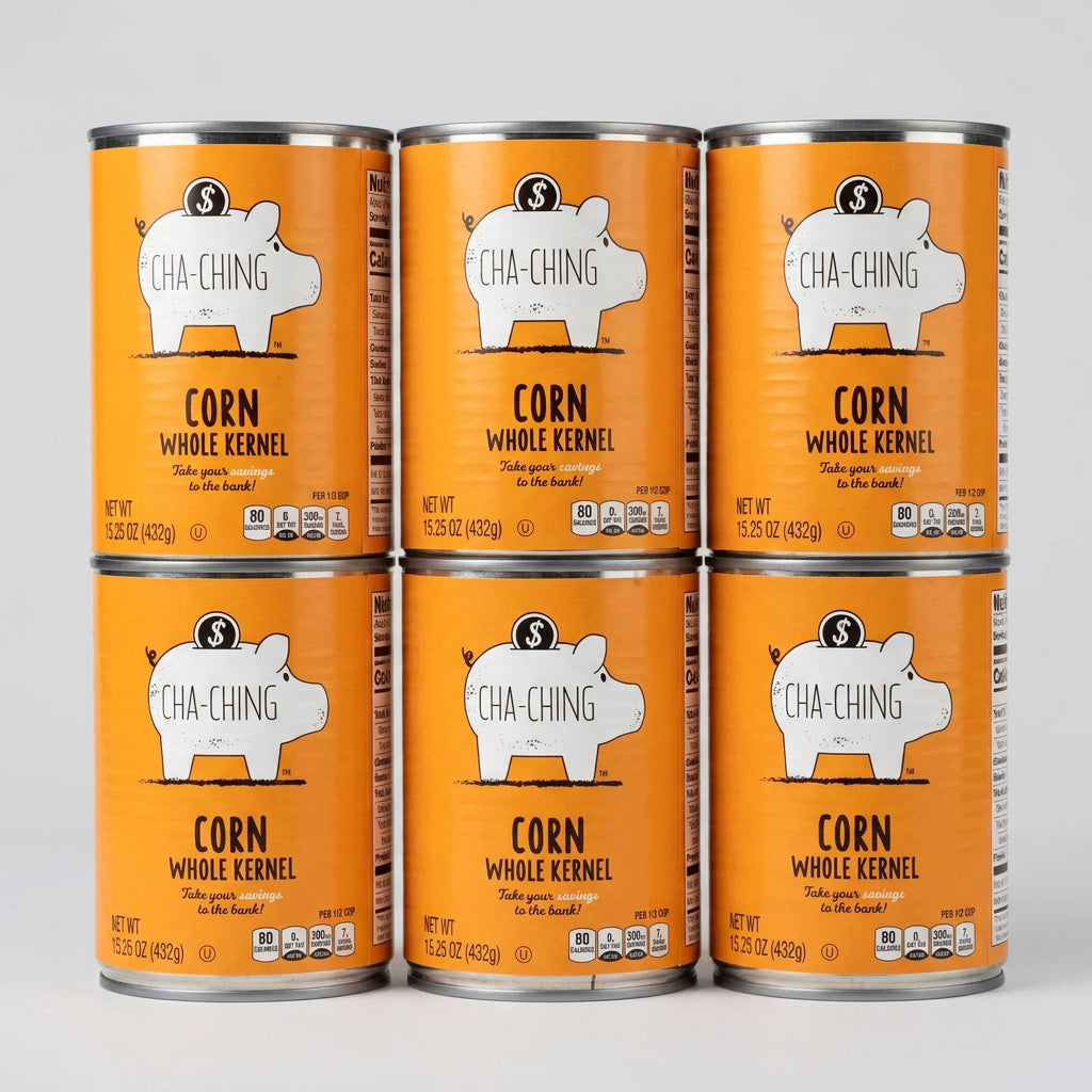 6 Cans of Cha Ching Corn Whole Kernel, 15.25 oz
