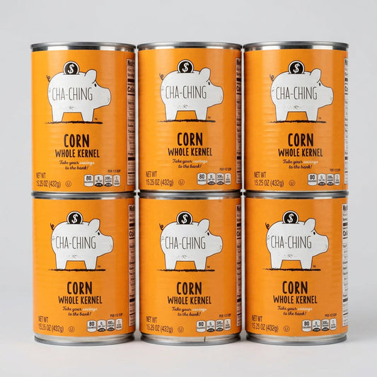 6 Cans of Cha Ching Corn Whole Kernel, 15.25 oz