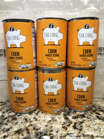 6 CANS Cha Ching Corn Whole Kernel 15.25 oz Can Maize Yellow