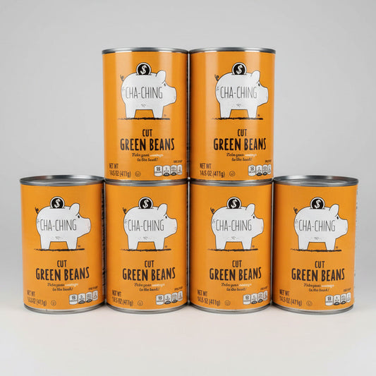 6 Cans of Cha Ching Cut Green Beans, 14.5 oz