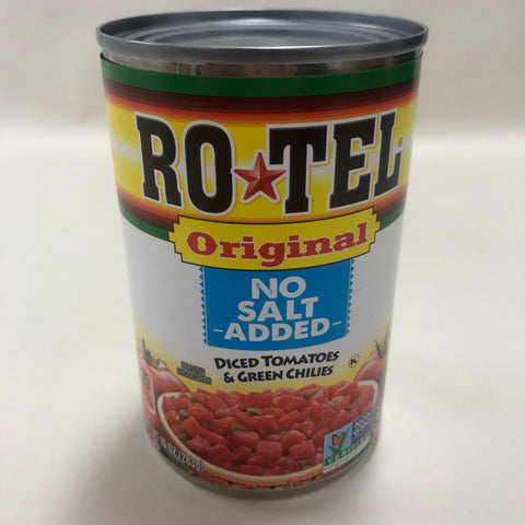 8 Cans of Rotel Original No Salt Added Diced Tomatoes Green Chilies, 10 oz