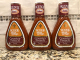 3 BOTTLES Ken's Country French w Orange Blossom Honey Salad Dressing 16 oz Bottle