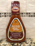 Ken's Steak House Country French with Orange Blossom Honey Salad Dressing 16 oz Bottle