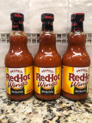 3 BOTTLES Frank's Red Hot HOT Buffalo Wings Sauce 12 oz Chicken Wing