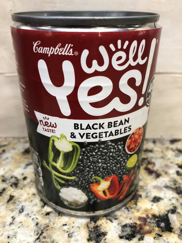 4 CANS Campbell's Well Yes! Black Bean & Vegetables Soup Vegetarian 16.3 Oz Can