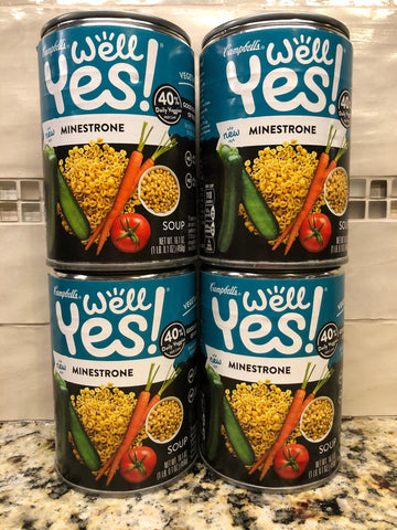 4 CANS Campbell's Well Yes! Minestrone Soup, 16.1 Oz Can