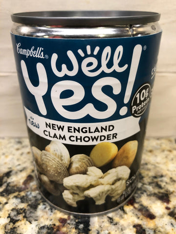 4 CANS Campbell's Well Yes! New England Clam Chowder Soup 16.3 oz Can
