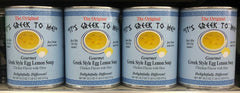 4 CANS It's Greek To Me! Greek Style Egg Lemon Orzo Chicken Soup 20.2 Oz Can