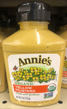 4 Squeeze Bottles of Annie's Organic Gluten Free Yellow Mustard 9 oz