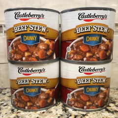 4 CANS Castleberry's Chunky Beef Stew 20 oz Can Soup Hash FREE SHIP