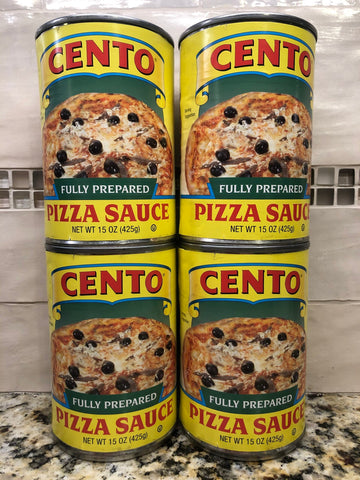 4 CANS Cento Fully Prepared Pizza Sauce 15 oz Can Tomato Maker Pie Pepperoni