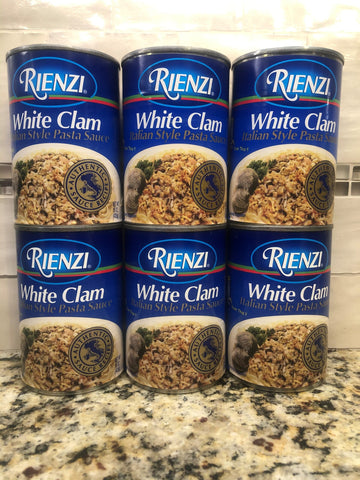 6 CANS Rienzi White Clam Italian Style Pasta Sauce 15 oz Can Soup