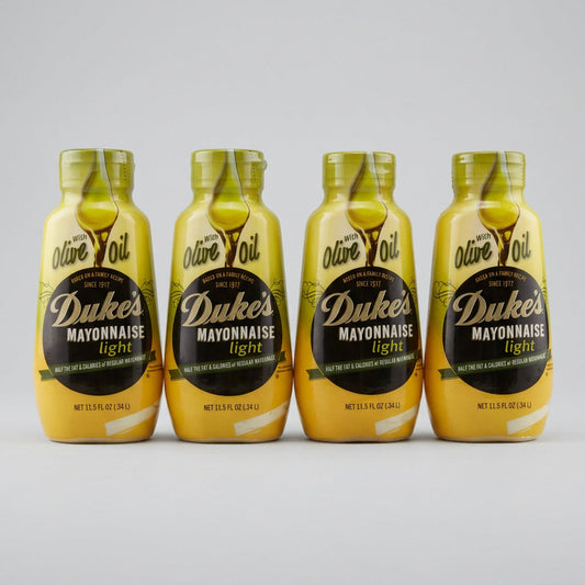 4 Bottles Squeezeable Duke's Light Mayonnaise with Olive Oil Diet Dukes Mayo