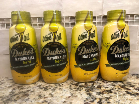 4 Bottles Squeezeable Duke's Light Mayonnaise with Olive Oil Diet Dukes Mayo